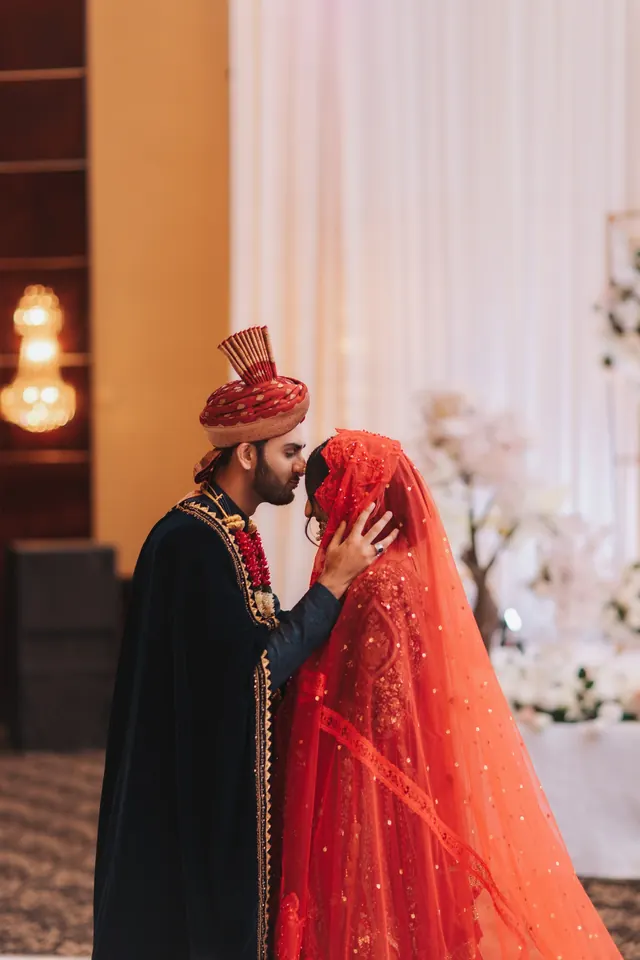 A red veil, close.