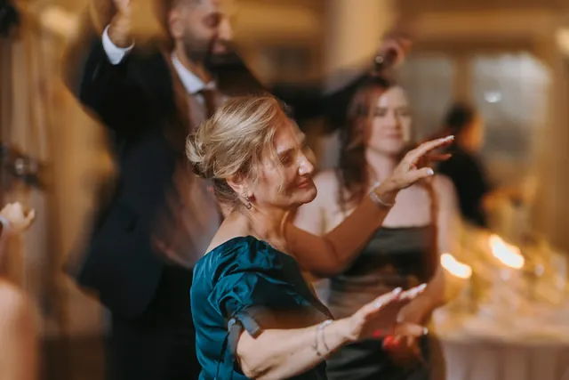 Dancing, a blur of motion.