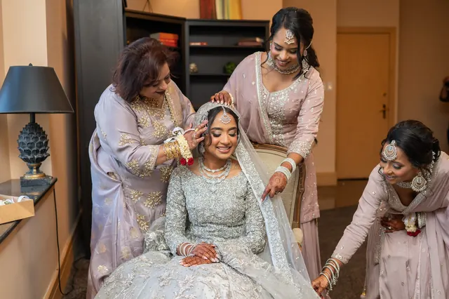 Getting ready with the women.