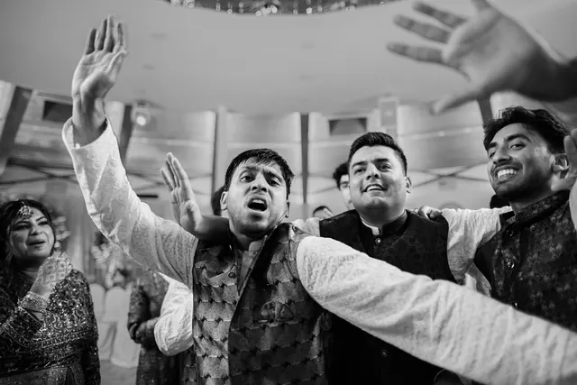 Shouting for joy.